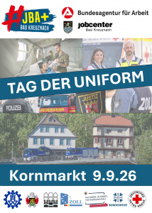 Flyer zum Tag der Uniform am 09.09.2026 auf dem Kornmarkt in Bad Kreuznach